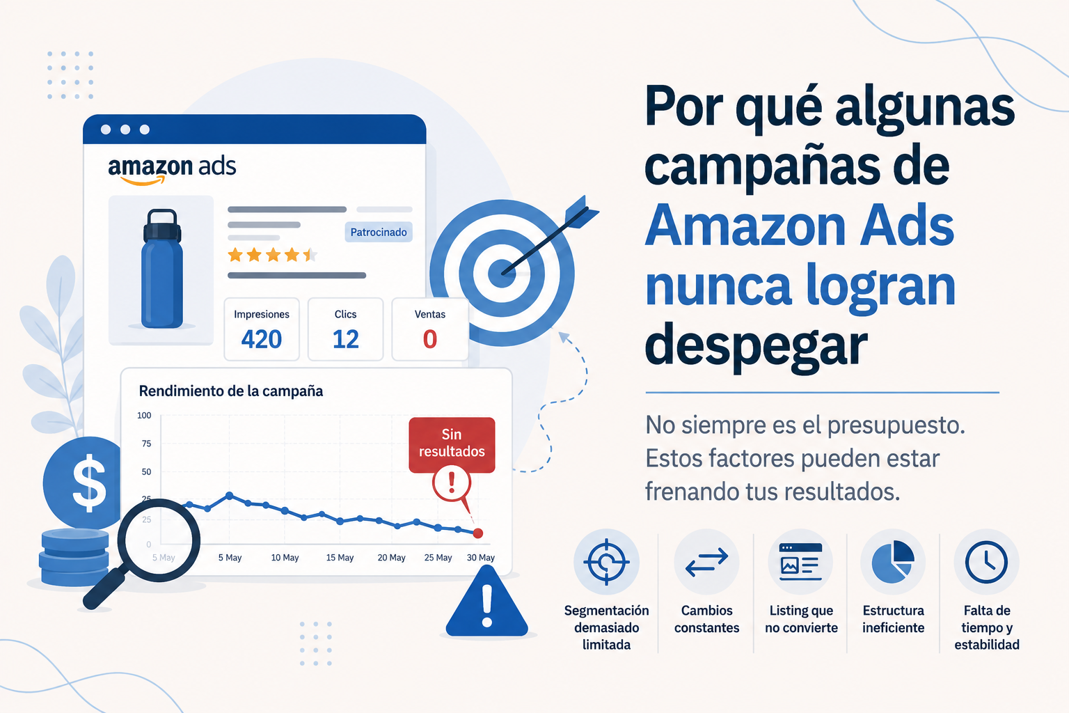 Por qué algunas campañas de Amazon Ads nunca logran despegar