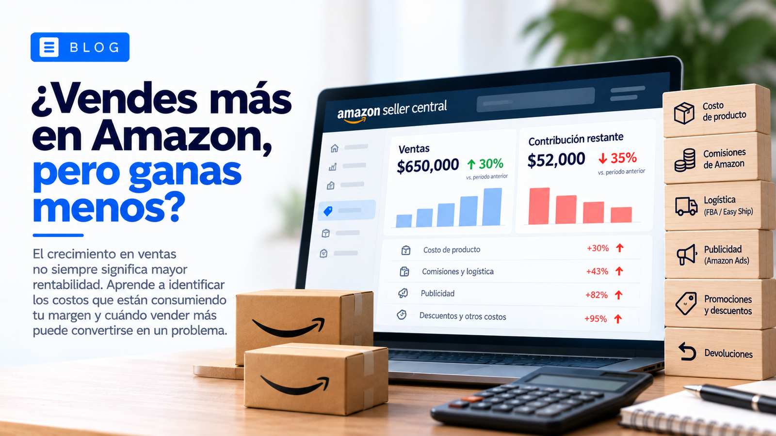 ¿Vendes más en Amazon, pero ganas menos?